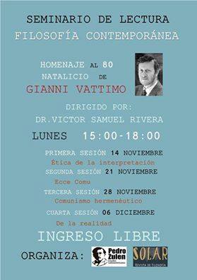 Homenaje a Gianni Vattimo por su 80 aniversario