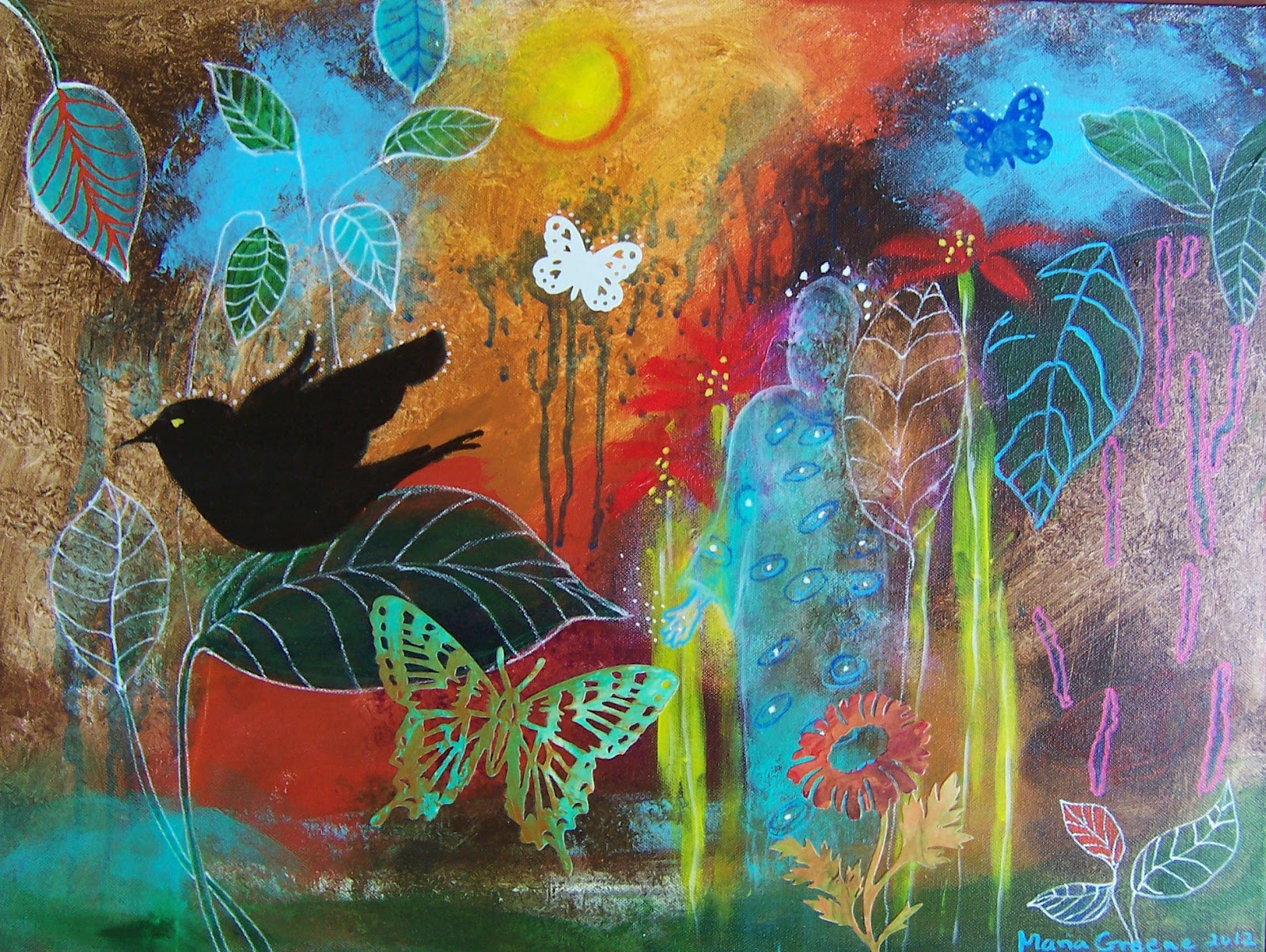 Greene Earth Originals Nature's Bounty... painting/collage