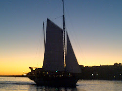 Sillhouette of Gaff Rig Sailboat