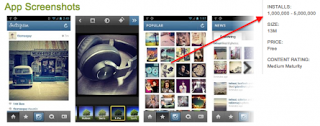 instagram for Android has been downloaded 1 Million Times photo