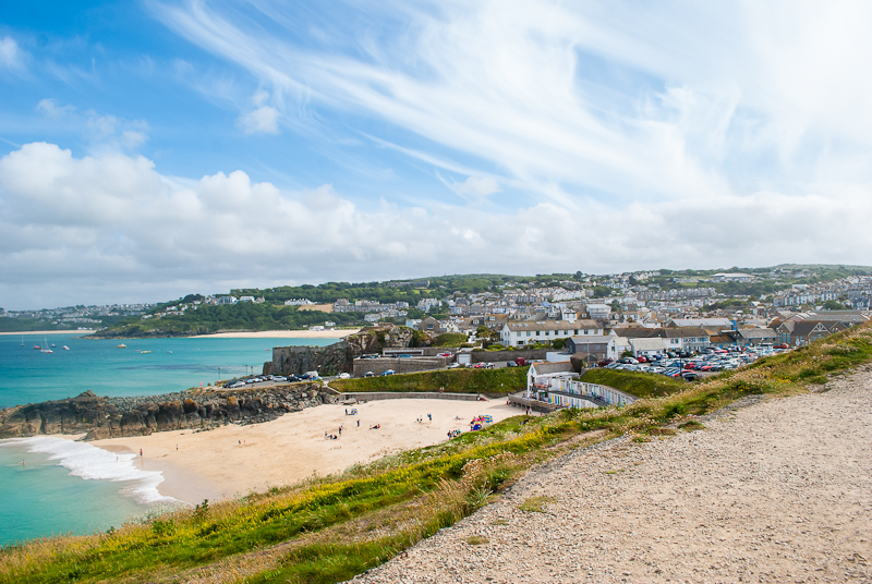 Beautiful panoramic view from the Island of st ives View of st Ives from The Island in west cornwall, england, UK