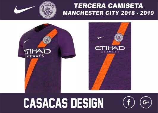 Tercera Camiseta Manchester City 2018 2019 Vector Casacas Design