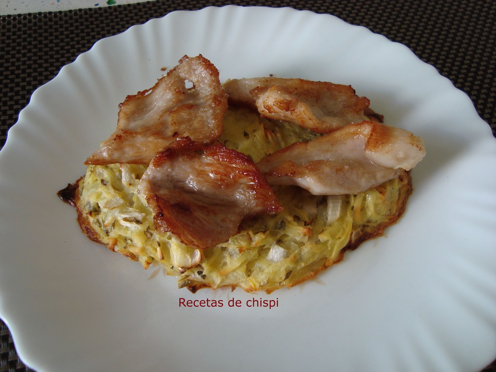 Secreto Iberico Sobre Torta De Patatas