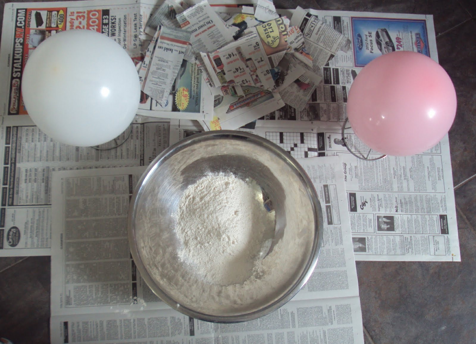 Time for Play Flour, Water and Balloons = Pinatas!!