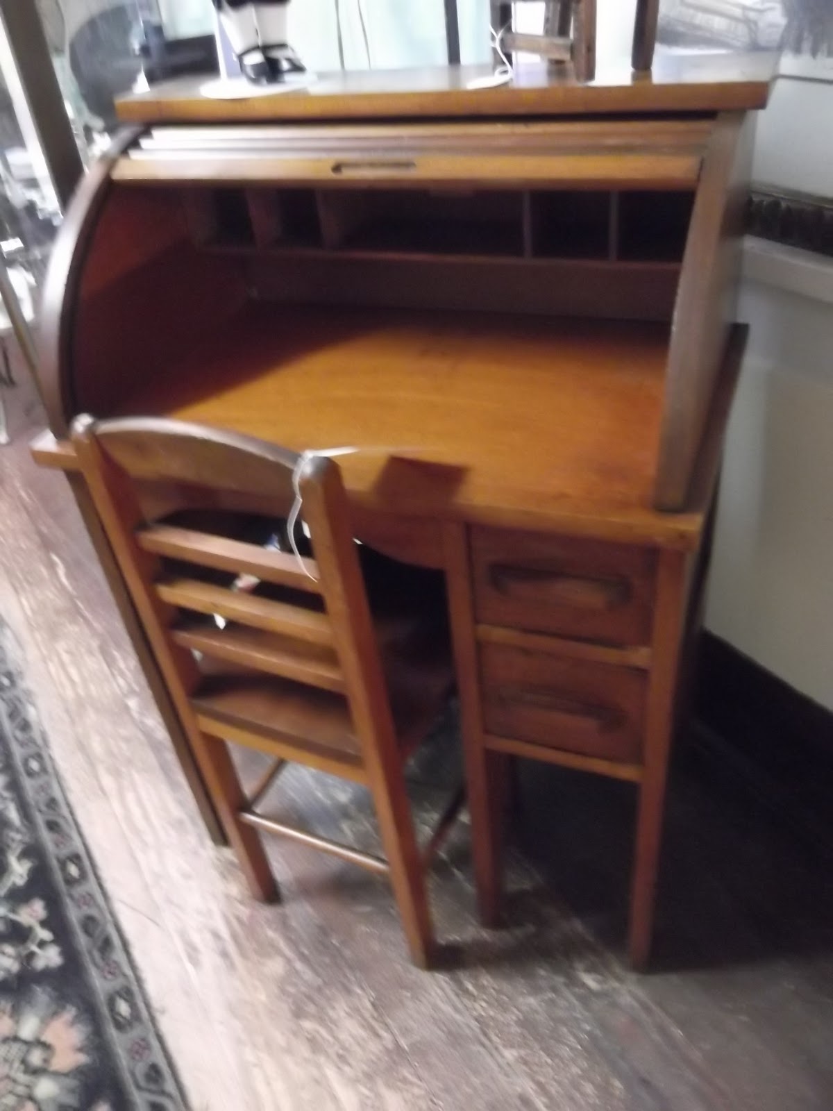 Wexford General Store Child's Oak Roll Top Desk & Chair