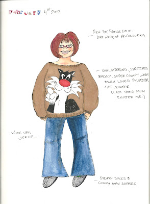 Carmen Wing - What I Wore Today Journal page - Sketchbook. Watercolours & Copics