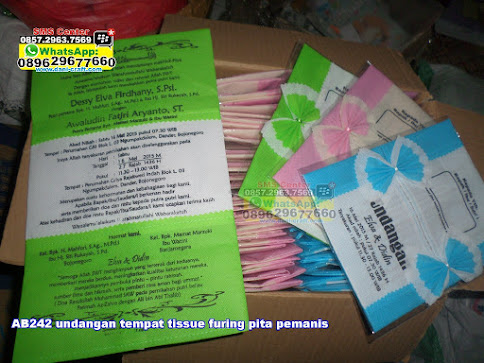undangan tempat tissue furing pita pemanis unik