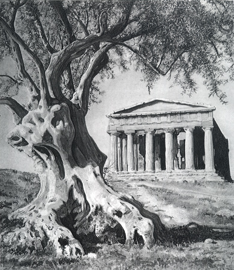 Designs A Blast from the Past Ink Wash Landscape Illustration