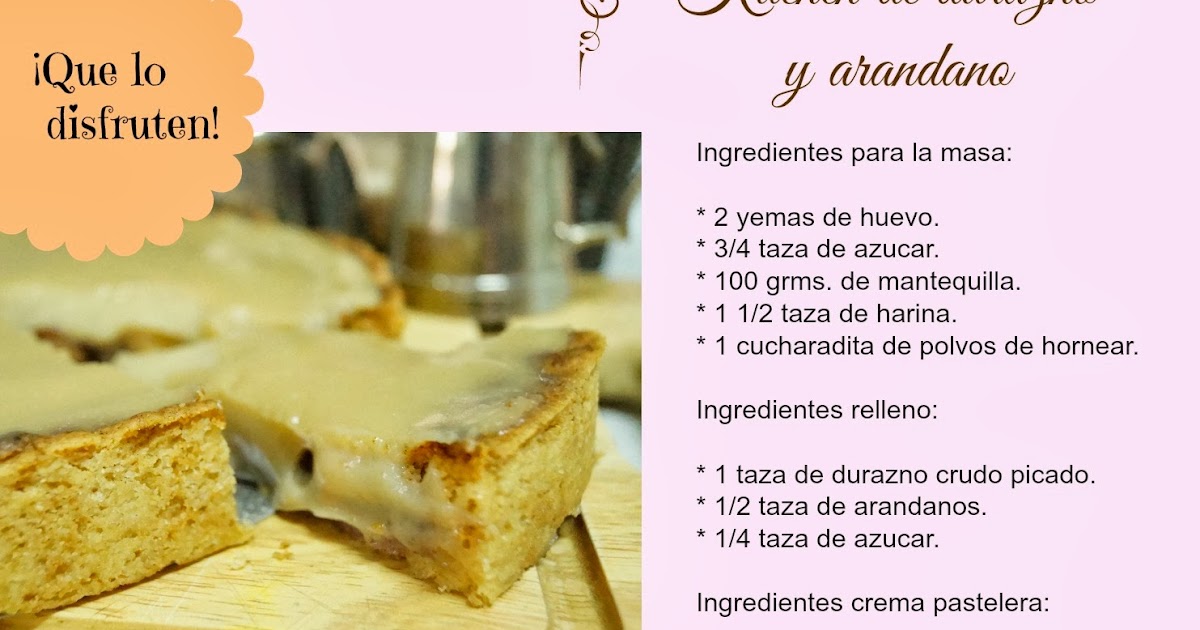 Un minuto en mi cocina: Kuchen de duraznos y arandanos