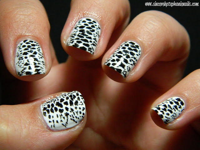 black and white nails