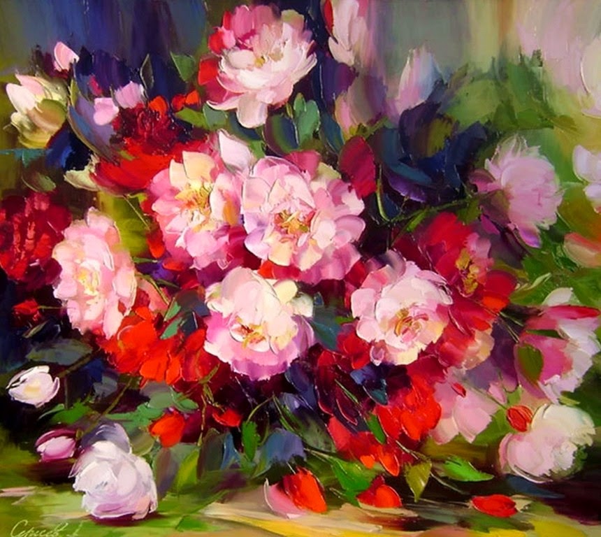 flores-cuadros-pintados-al-oleo bodegon-de-flores-pintura-al-oleo