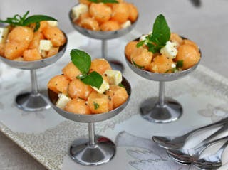 Salade d'été au melon et à la feta Salade d'été au melon et à la feta