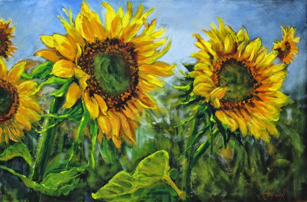 Fine Art by Pat Koscienski Summer's Sunbathers impressionistic