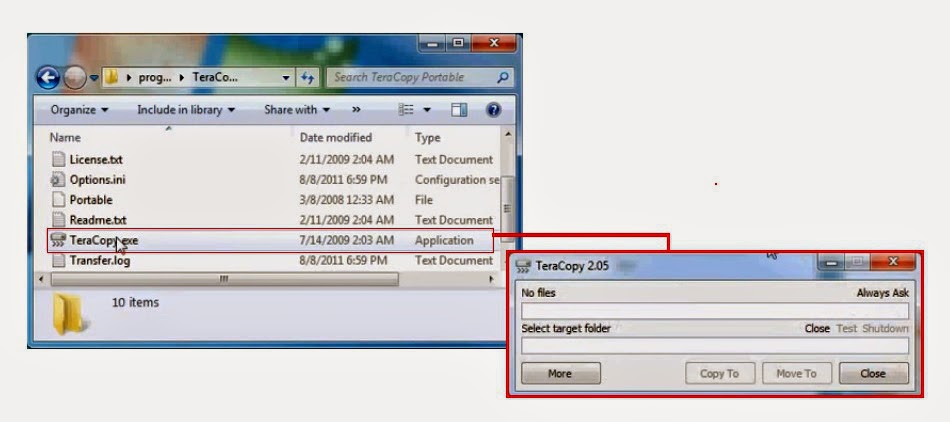 TeraCopy | Interface TeraCopy | Interface