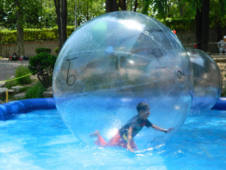 Running like a hamster in the bubble ball