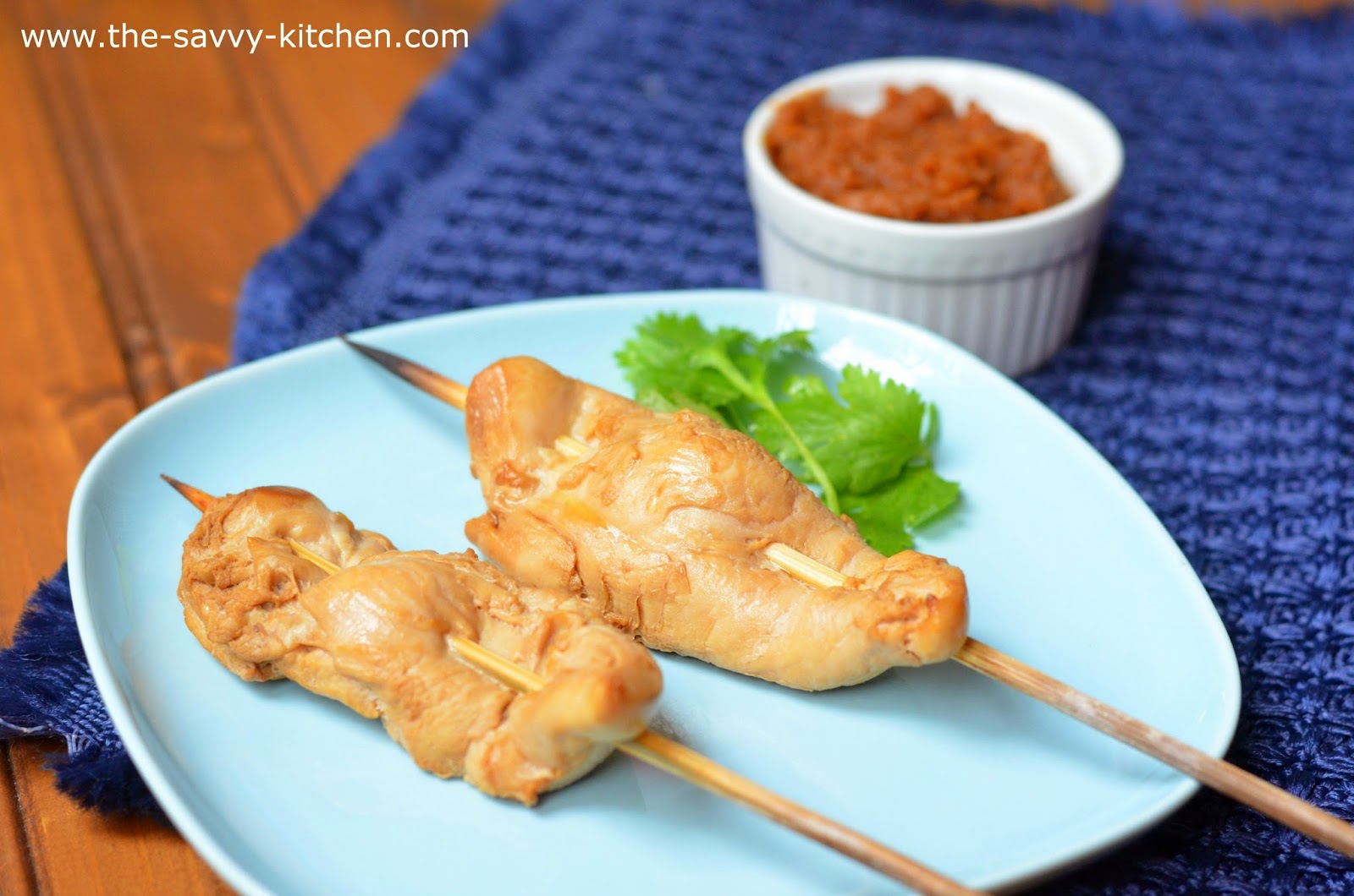 The Savvy Kitchen Easy Chicken Satay with Peanut Dipping Sauce