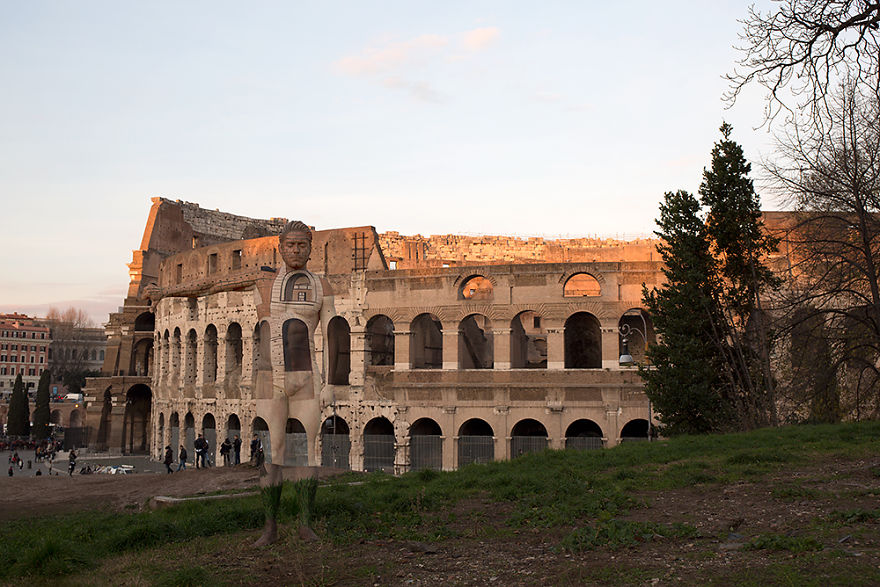 Colosseum, Italy - I Camouflaged A Model Into The Seven Wonders Of The World Colosseum, Italy - I Camouflaged A Model Into The Seven Wonders Of The World
