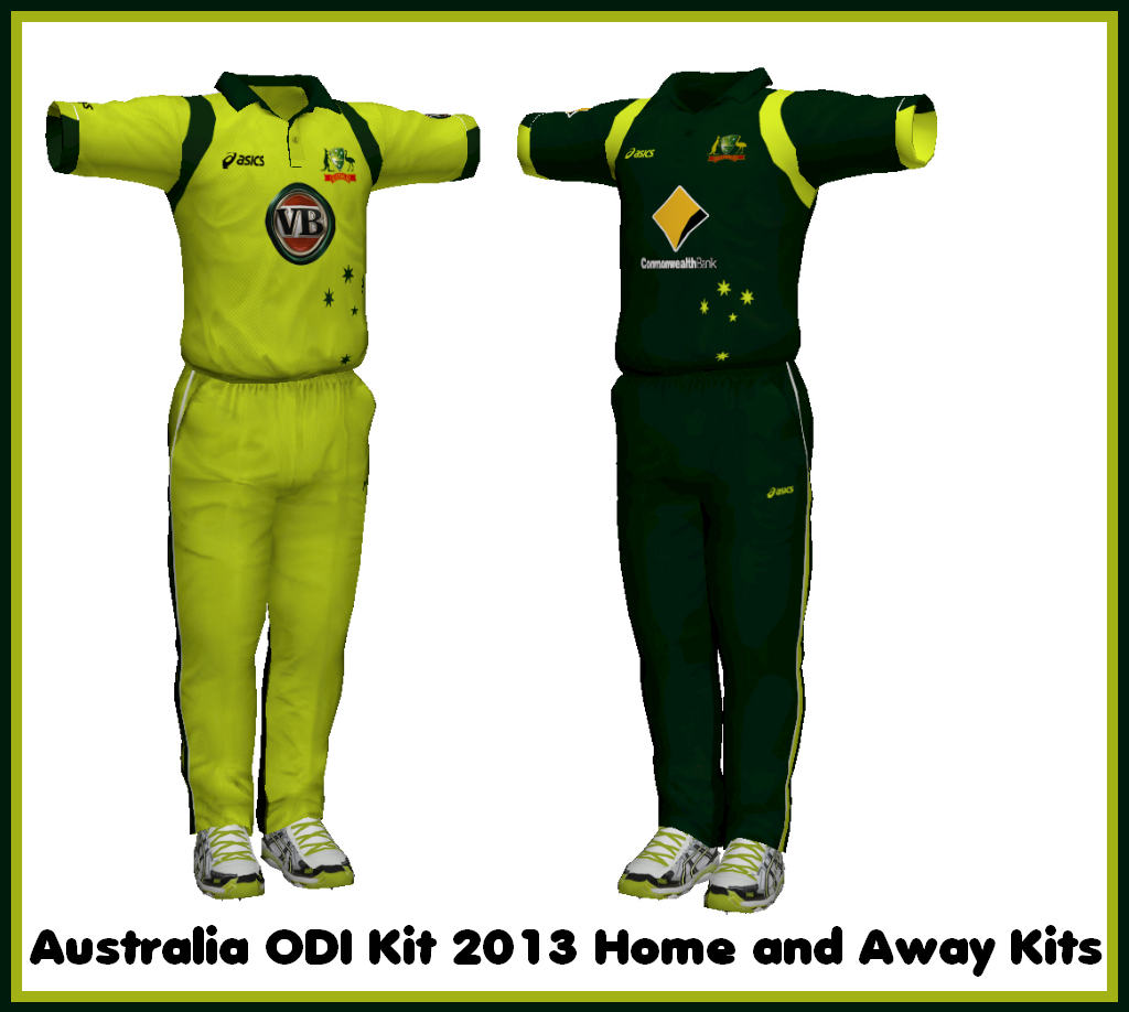 Australia 2013 Away and Home ODI Kit for EA Cricket 07 EA Cricket 07