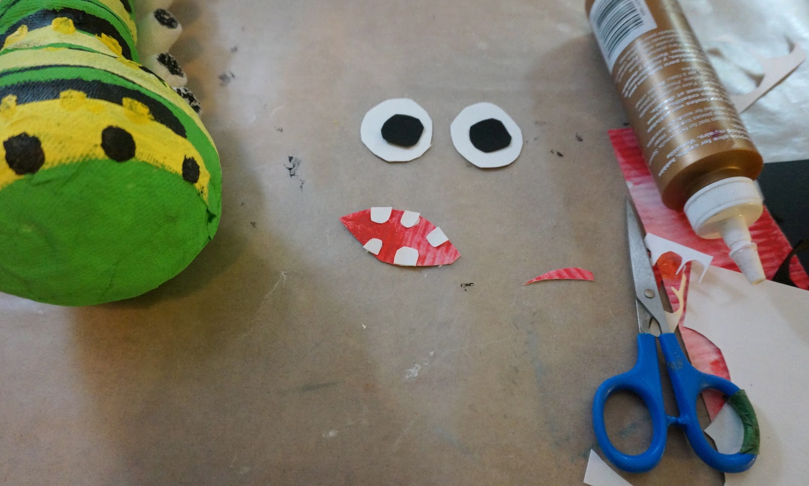 that artist woman Papier Mache Caterpillar