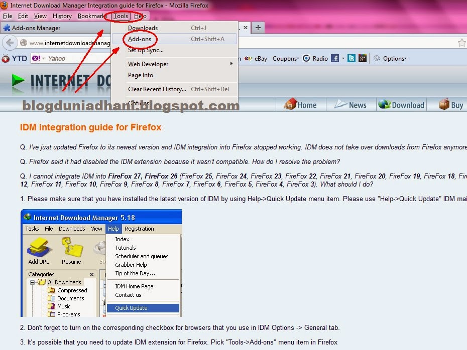Dannie Yuuhi Mengatasi Panel Download Idm Yang Tidak Muncul Lengkap