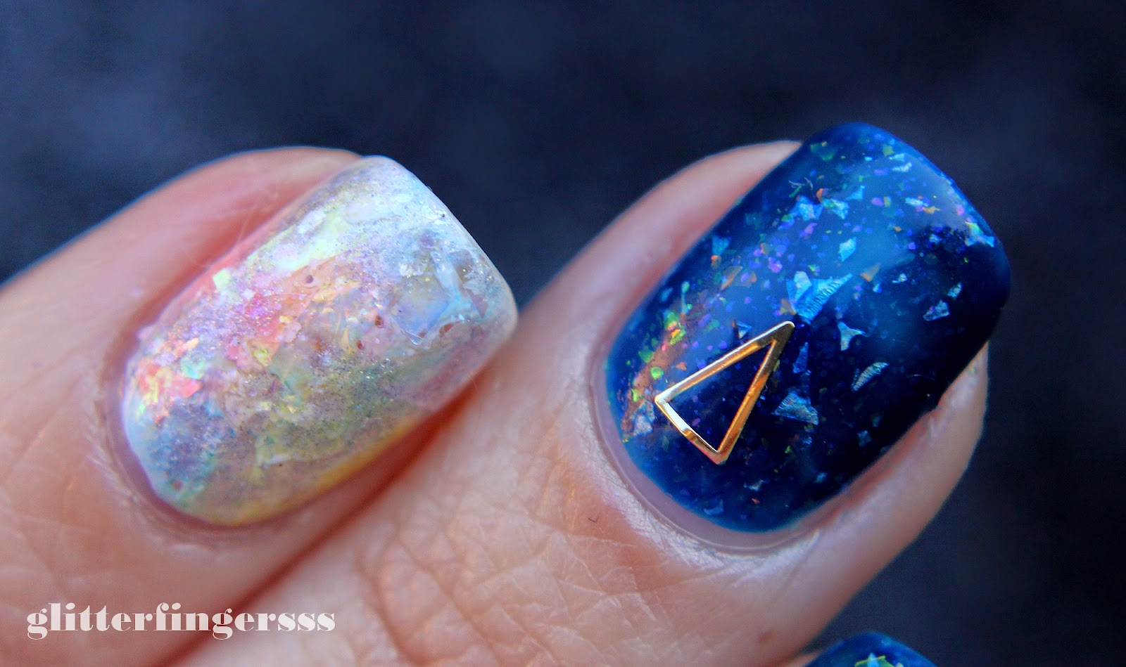 TUTORIAL Opal nails Glitterfingersss in english