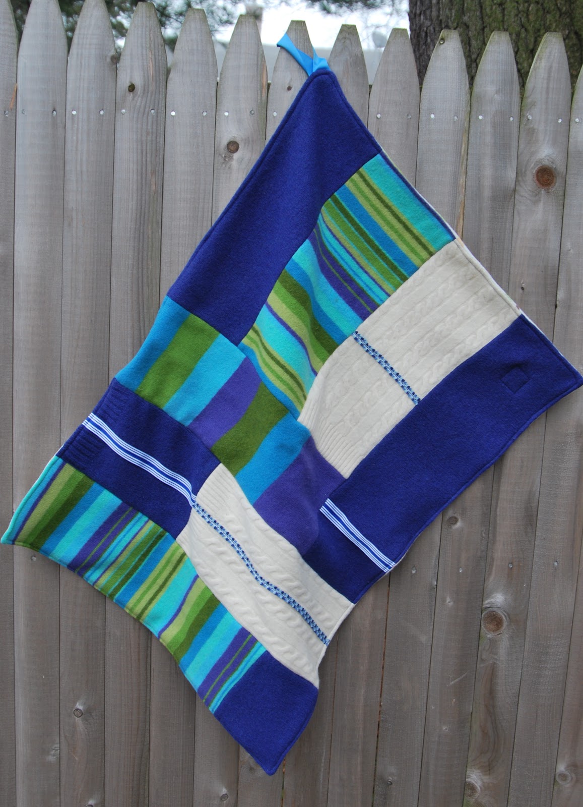 The Restitcherator Upcycled Sweater Baby Blanket