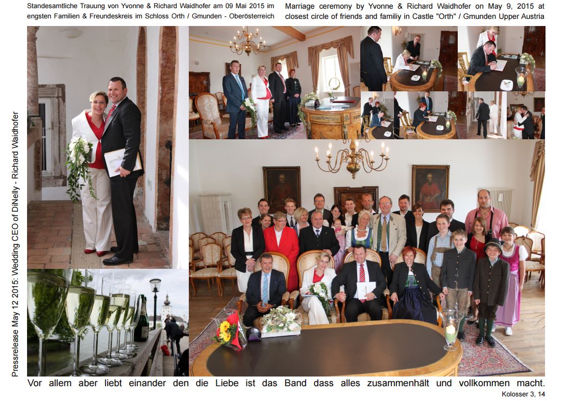 Dinelly Exogyro System News Info Portal Wedding Hochzeit Ceo Richard Waidhofer 09 May 15 At Schloss Orth Traunsee