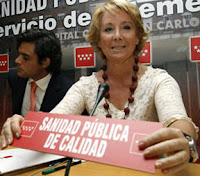Esperanza Aguirre apoyando la sanidad pública. Sanidad privada