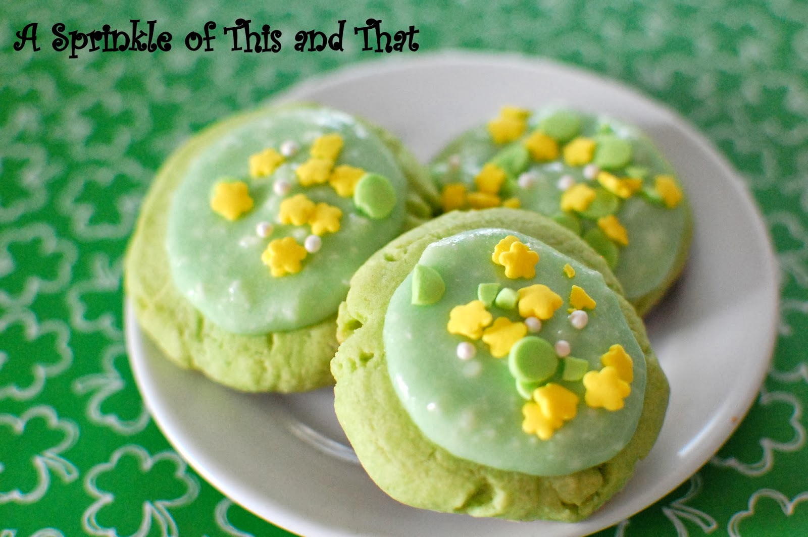 A Sprinkle of This and That St. Patrick's Day Lime Jello Cookies with