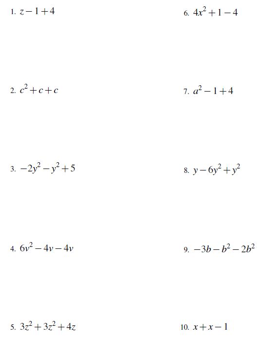 Mr. Howards ESOL Math: 7th Like Terms