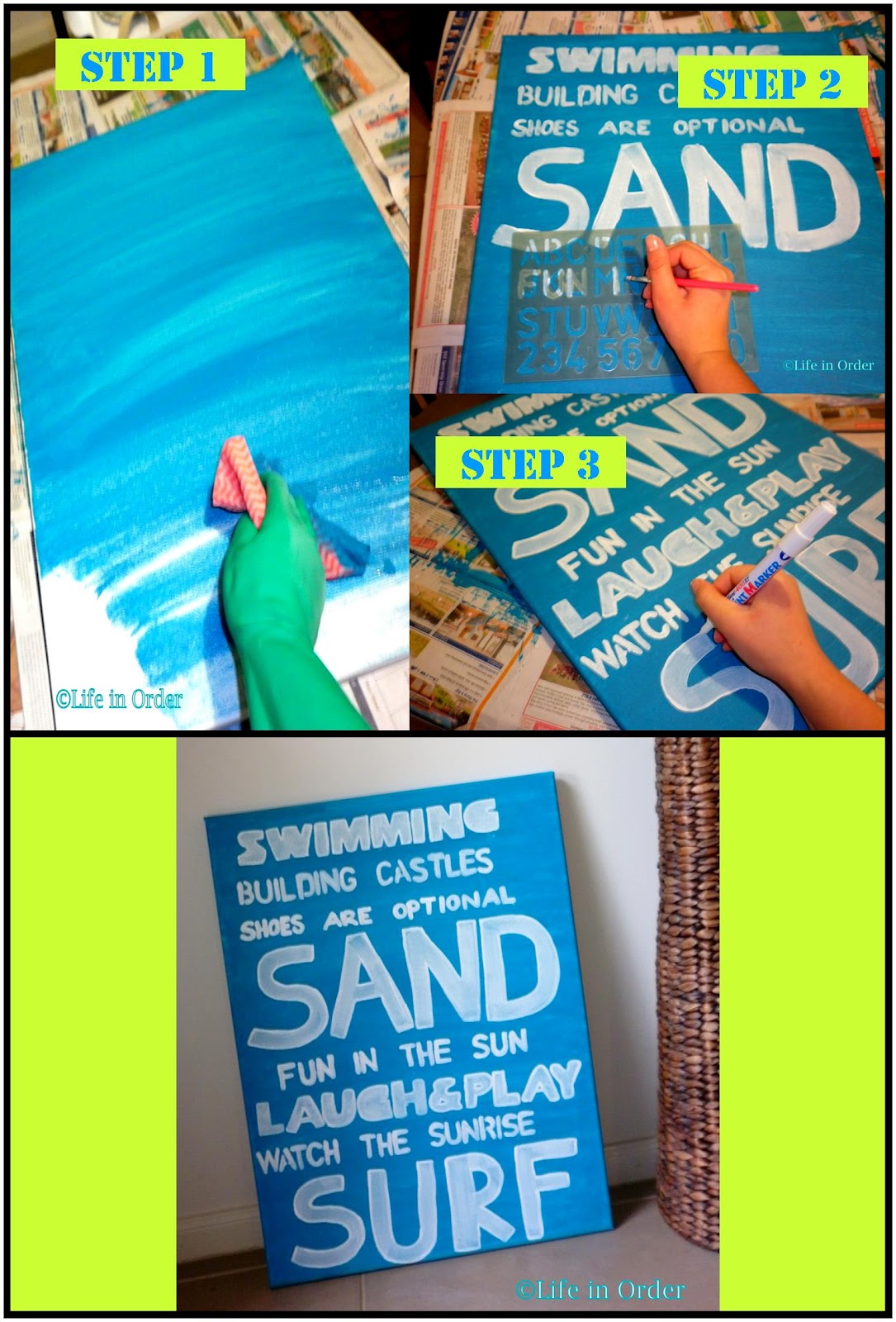 Life in Order DIY Beach Themed Canvas
