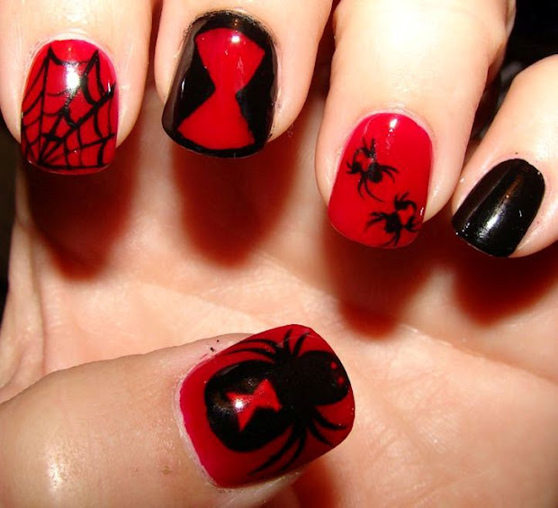 blood red nail design