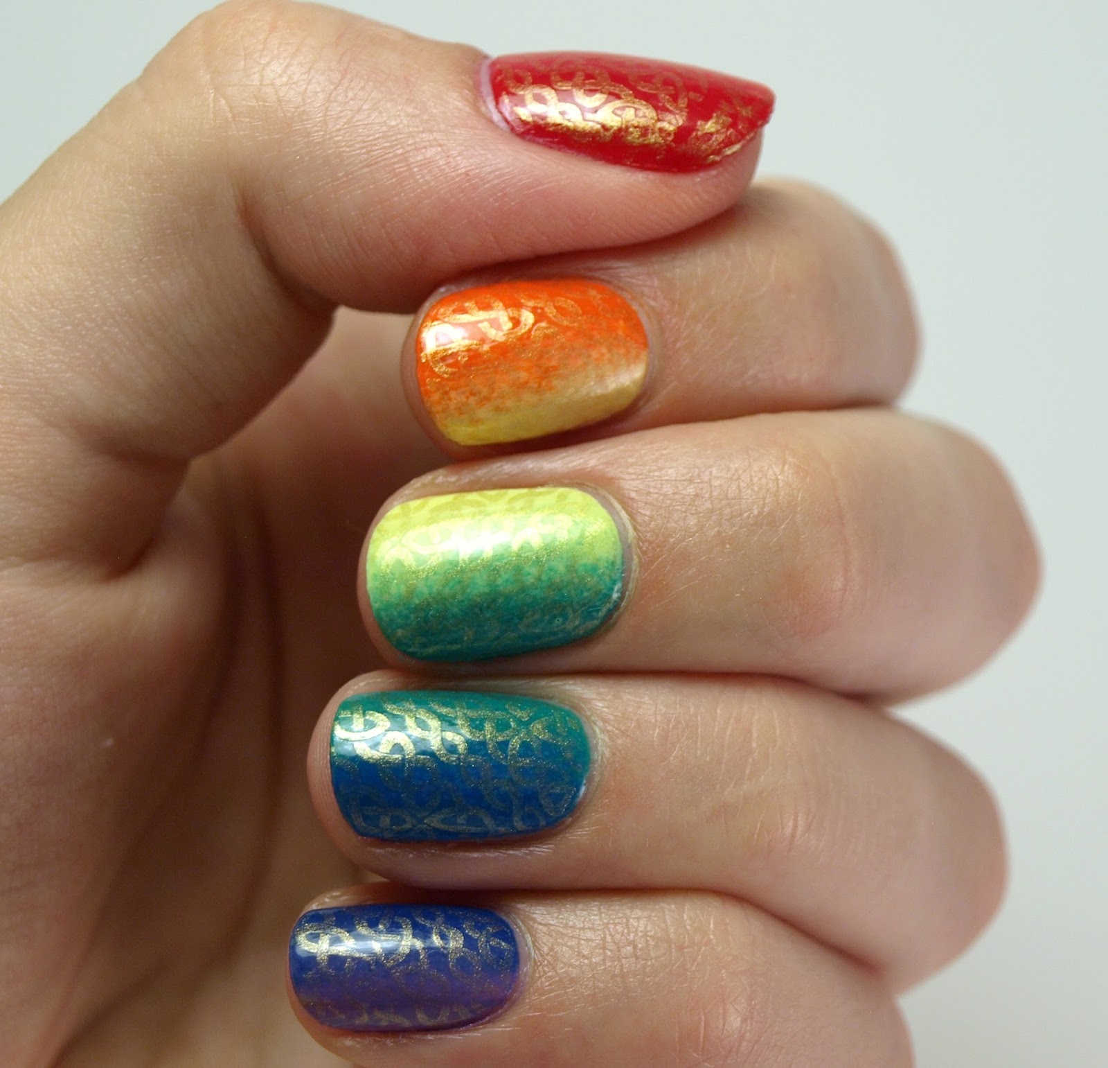 Nail Polish Society: 31DC2013 Day 09: Rainbow Nails