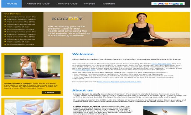 Free Yellow Brown Fitness CSS Sexy Template Free Yellow Brown Fitness CSS Sexy Template