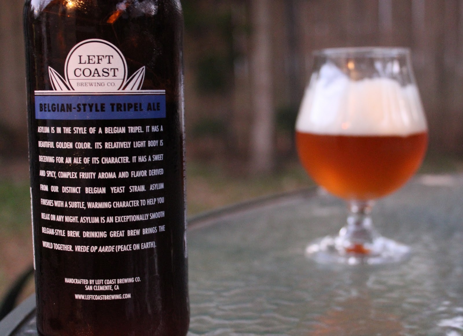 THE BRÜ The Brü Revü Left Coast Asylum BelgianStyle Tripel Ale