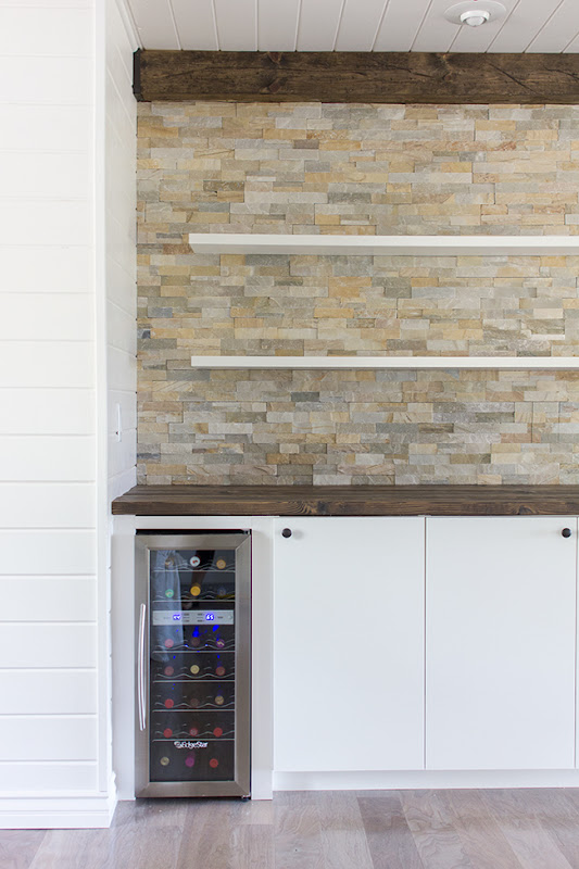 Floating Wall Shelves with Stone