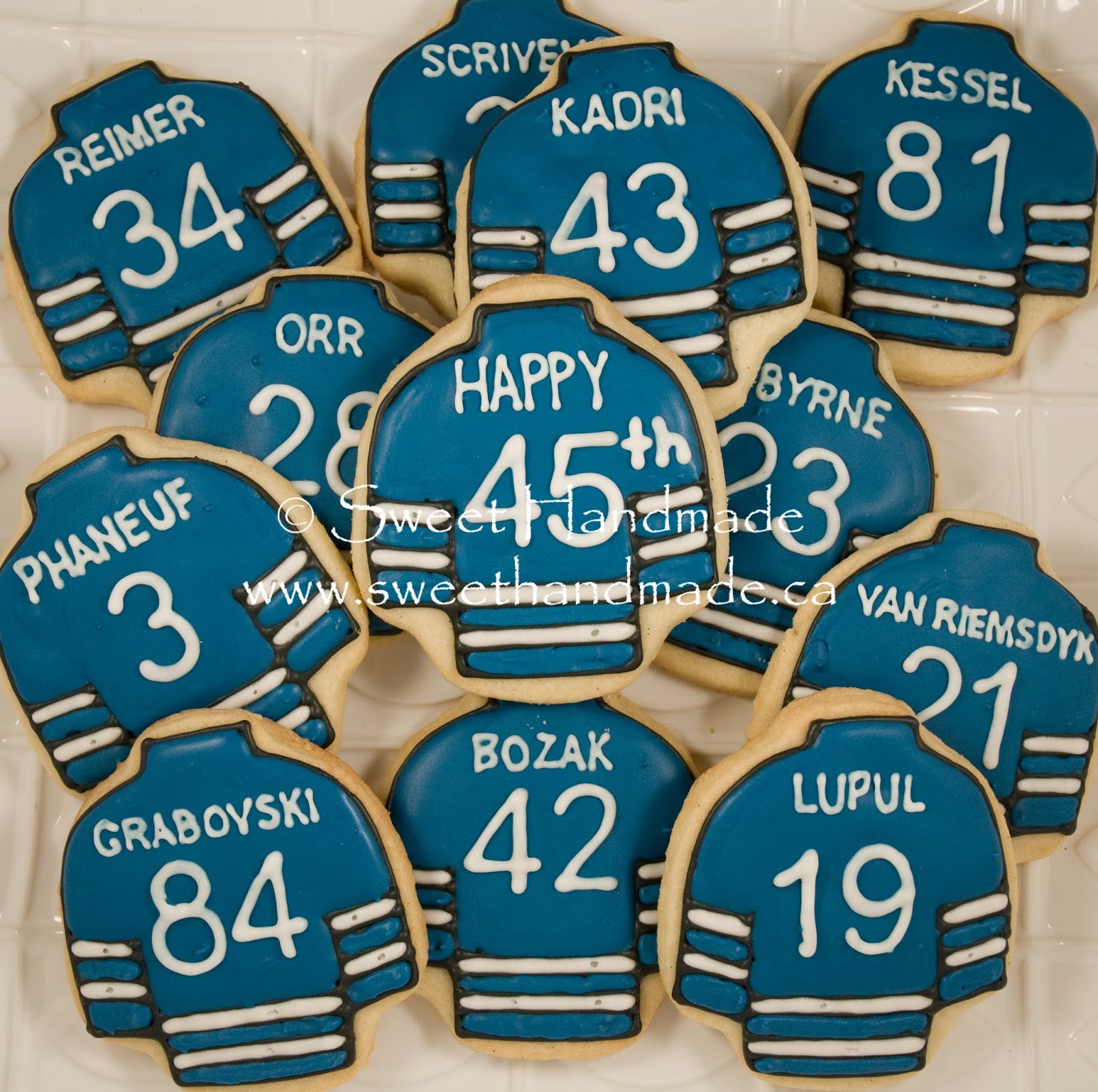 Sweet Handmade Cookies Toronto Maple Leaf Hockey Jersey Birthday Cookies