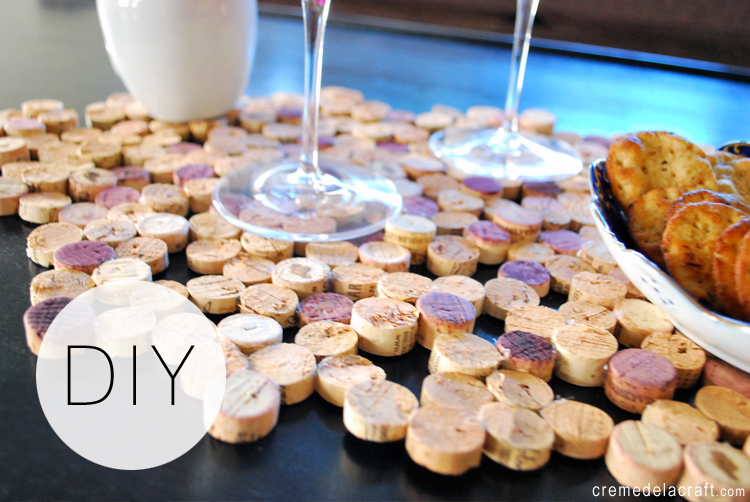 Crafting on a Budget DIY Cork Tile Placemat from Wine Corks
