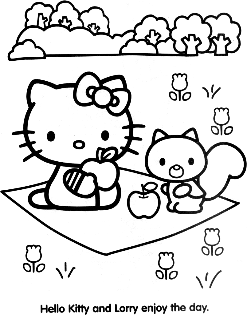 Coloriage Hello Kitty A Imprimer Gratuit