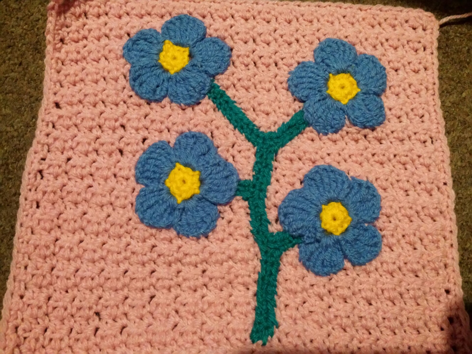 Blooming Lovely WIP Crochet Fairy Garden Blanket Me Not