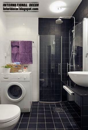 black and white tiles for bathroom, black tiles wall and floor