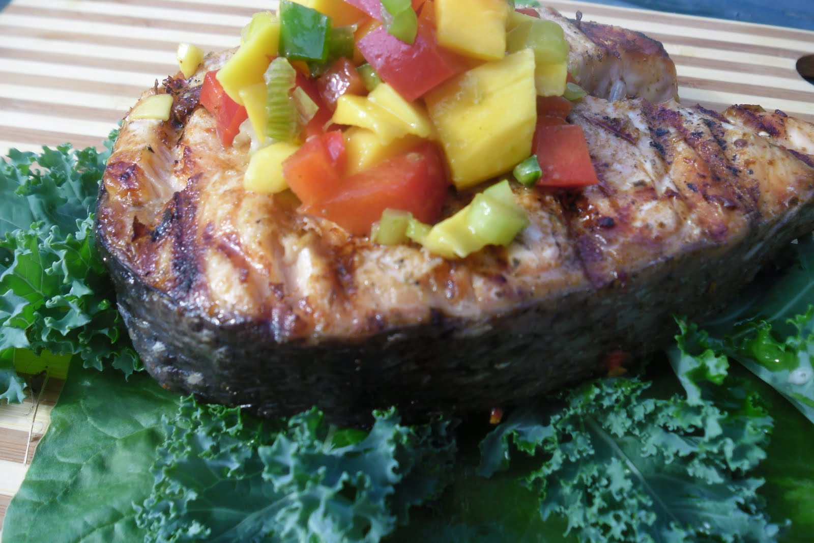 Cooking with Pattitude Grilled Atlantic Salmon Steaks with Mango Salsa