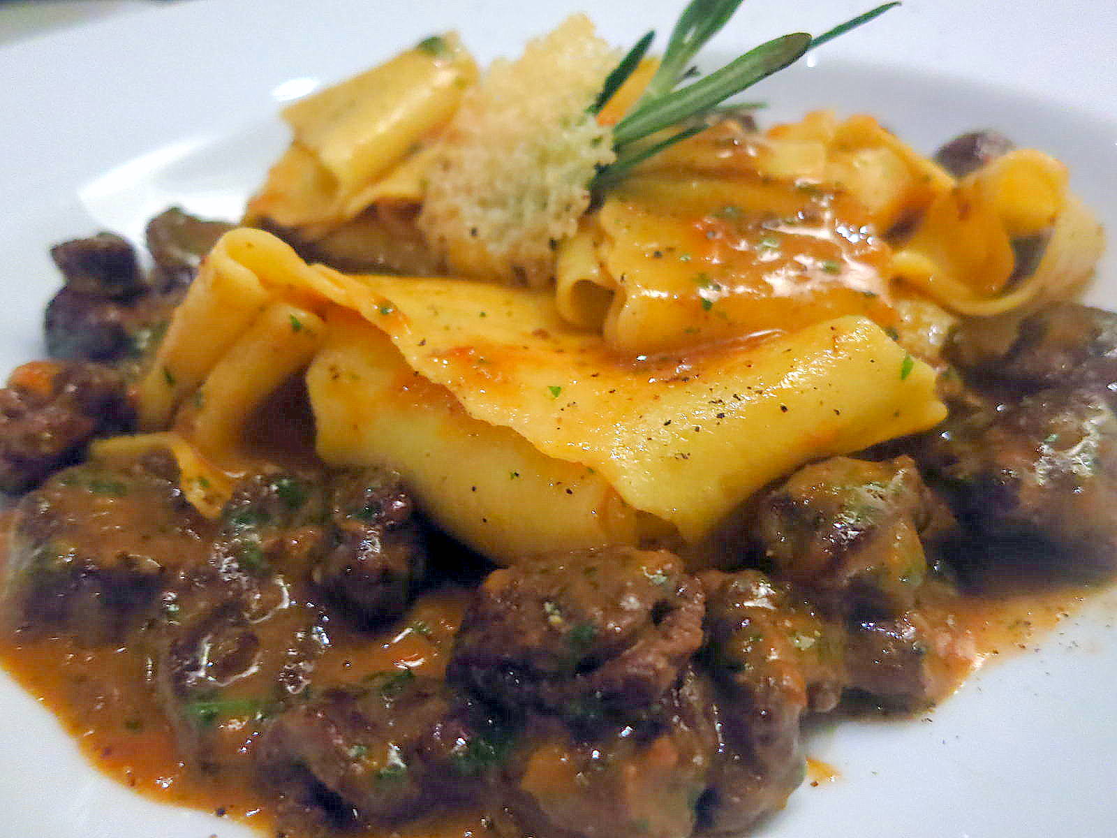 or swordfish carpaccio with watermelon, dainty & delicate.
