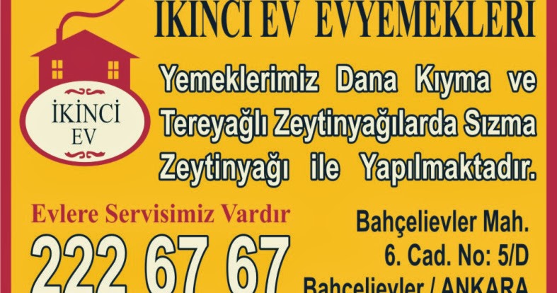 Emek Firmaları İKİNCİ EV YEMEKLERİ bahçelievler/ankara