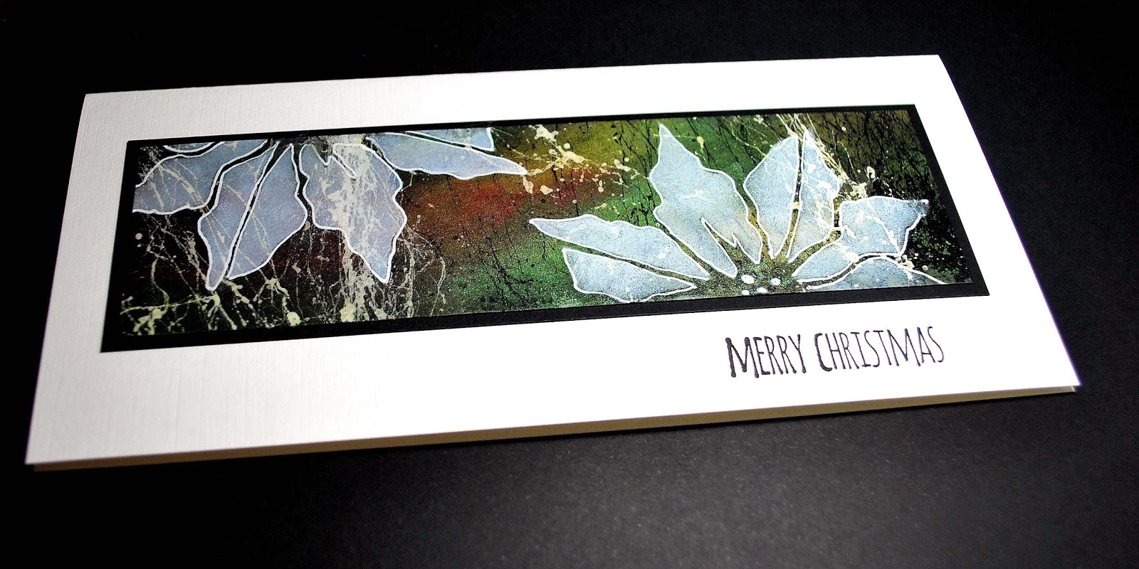 Eileen's Crafty Zone Sweet Poppy Stencil on a Krylon bing and Mica Powder background.