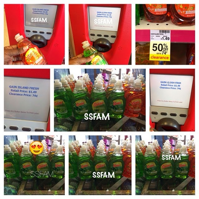 0.74 each Gain Dishwashing Liquid CVS Clearance!