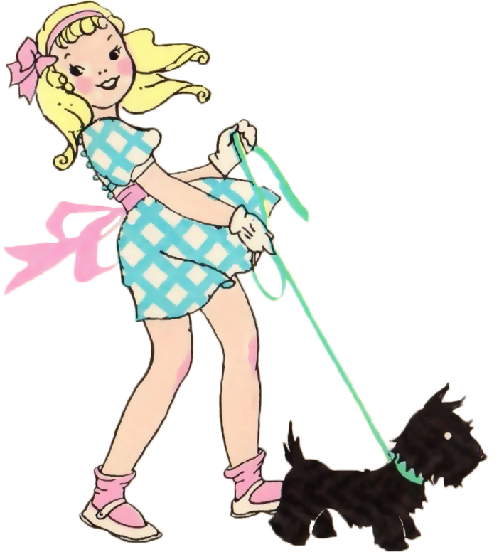 ♥ Freebie Image: Pretty Vintage Girl and Her Puppy ♥ - Free Pretty