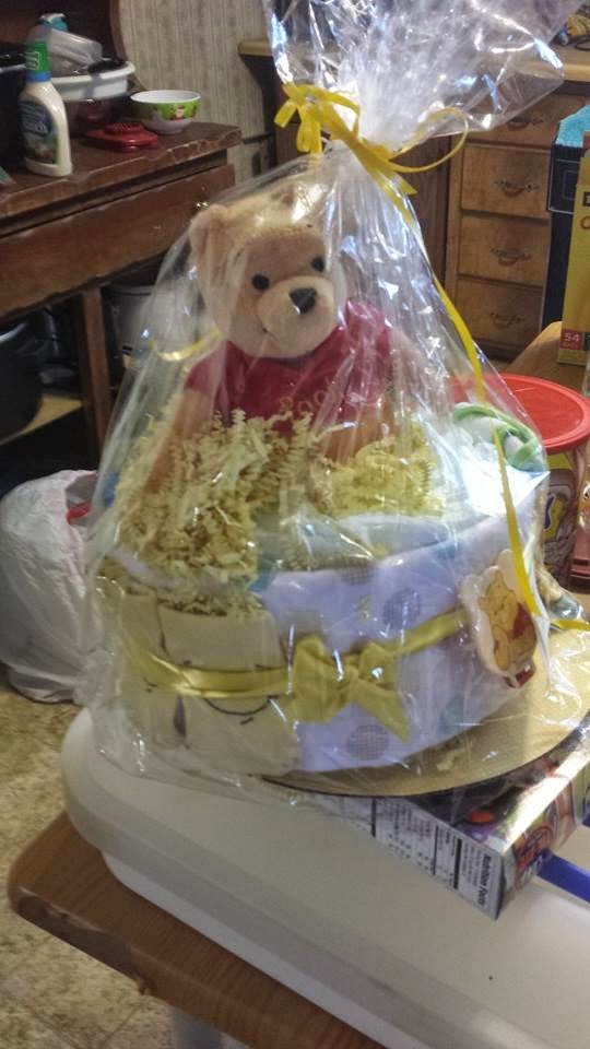pooh diaper cake