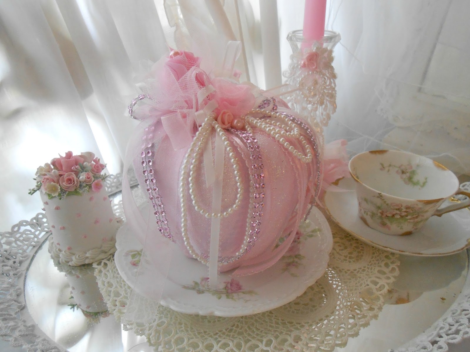 olivia s romantic home shabby chic pink pumpkins olivia s romantic home shabby chic pink pumpkins