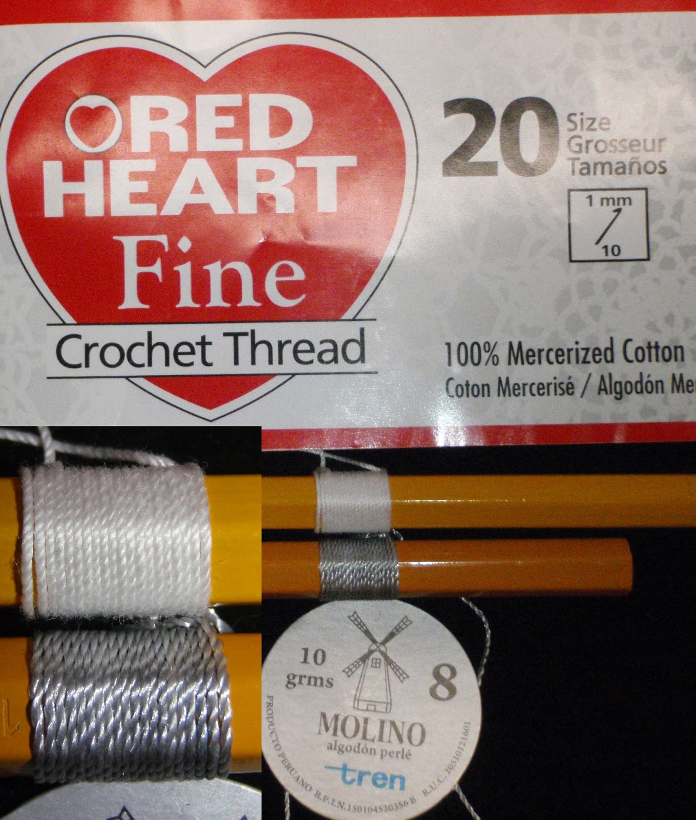 Entre lanzaderas Red Heart Fine Crochet Thread No. 20